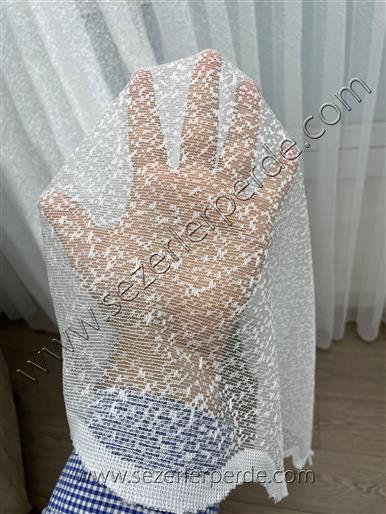 Yeni Sezon Örme Tül Perde Kar Tanesi Desen 4065(Ütü İstemez)