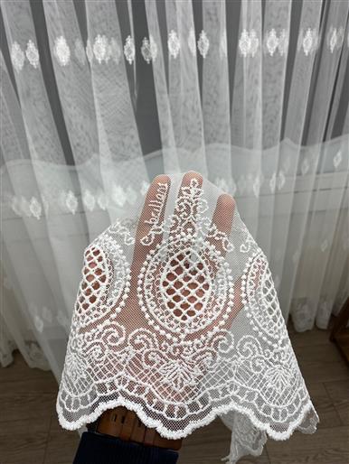 Brillant Serpme Nakışlı Tül Perde Borelli 12c3538