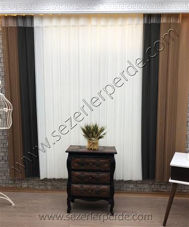 Dikey Zebra Perde S.Kahve Gri
