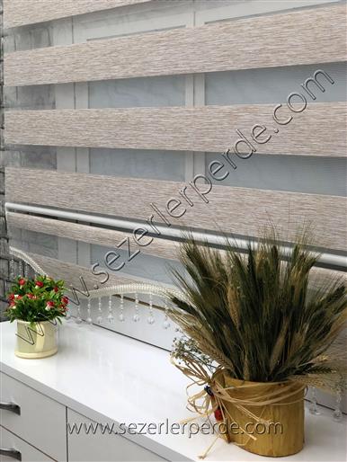 Bambu Zebra Perde Krem 3102