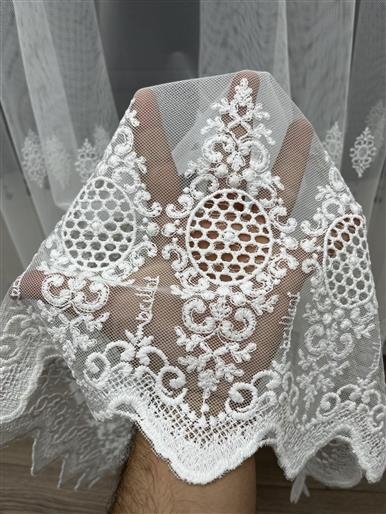 Brillant Serpme Nakışlı Tül Perde Borelli 12c3219