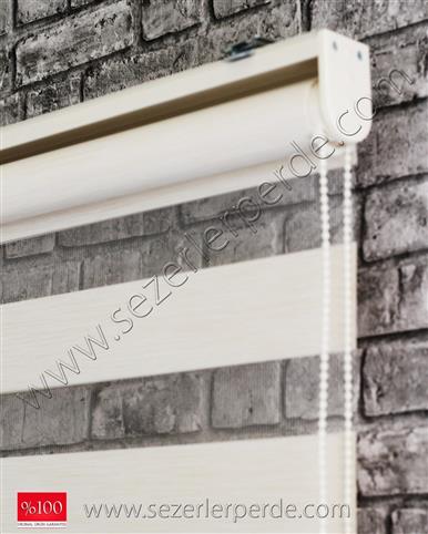 Bambu Zebra Perde Açık Krem