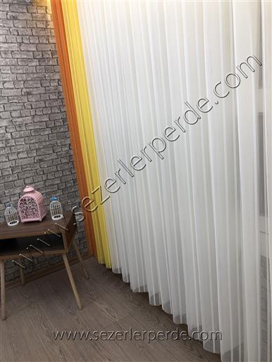Dikey Zebra Perde Sarı Turuncu