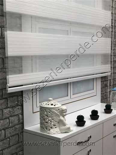 Yeni Sezon Plise Zebra Perde Beyaz