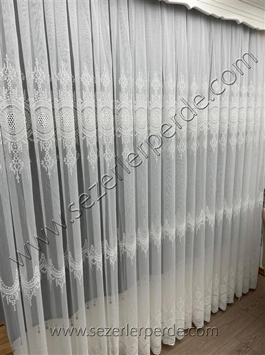 Brillant Serpme Nakışlı Tül Perde 121266 TT Zemin