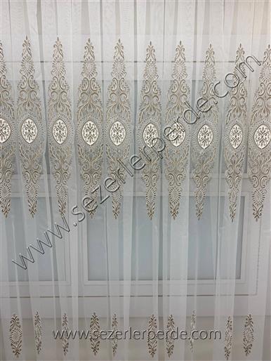 Lilium Tül Perde Nakışlı Özel Seri Hürrem - 04 VİZON