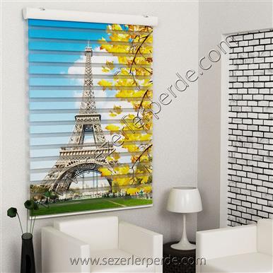 Poster Baskılı  Zebra Perde  SZR-1006 Eyfel