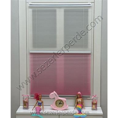 1.Sınıf Çift Perdeli (Geceli-Gündüzlü) Plise Perde Pembe