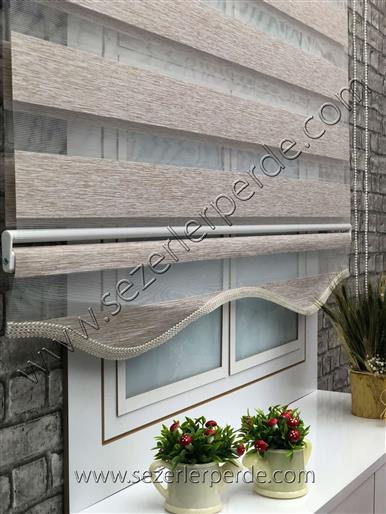 %25 İndirimli Yeni Sezon Bambu Zebra Perde Krem 3102