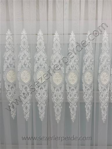 Lilium Tül Perde Nakışlı Özel Seri Hürrem - 01 BEYAZ