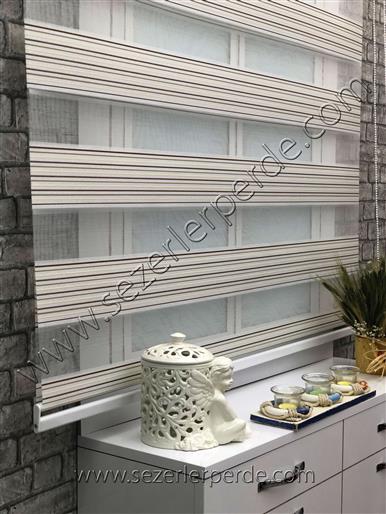 Yeni Sezon Double Simli Zebra Perde 9226